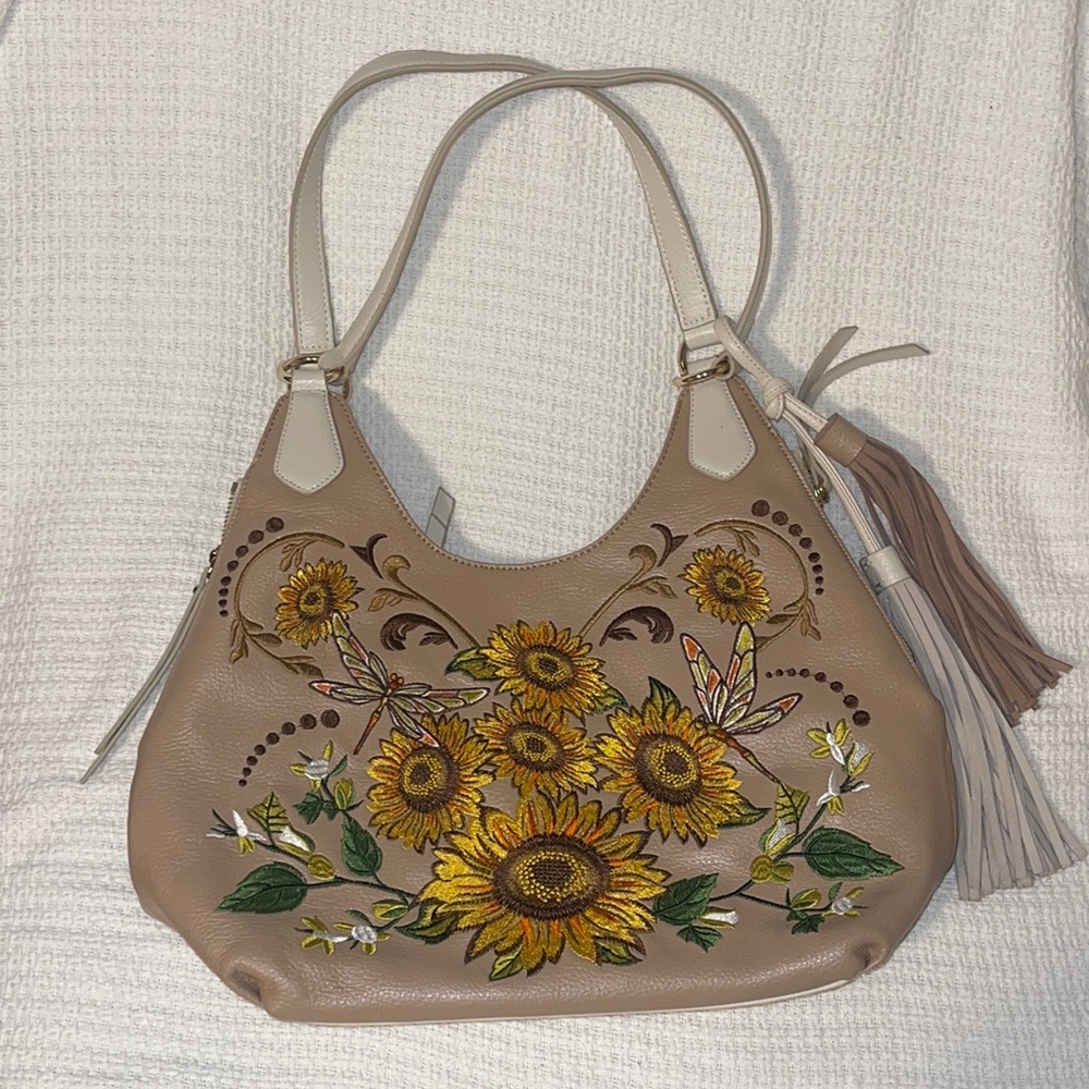 Sharif Embroidered Hobo Bag